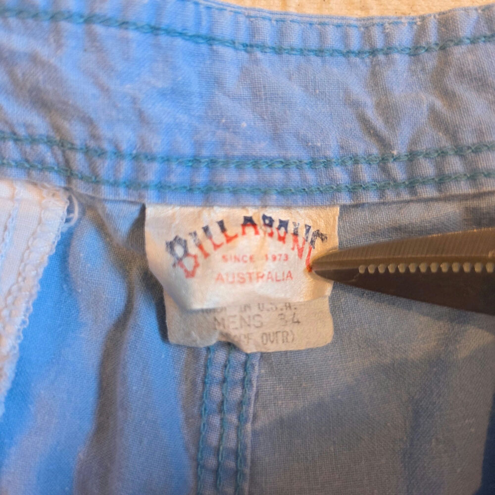 Vintage 80s Billabong Made in USA Light Blue Cotton Canvas Shorts Men's 34 - Picture 6 of 7
